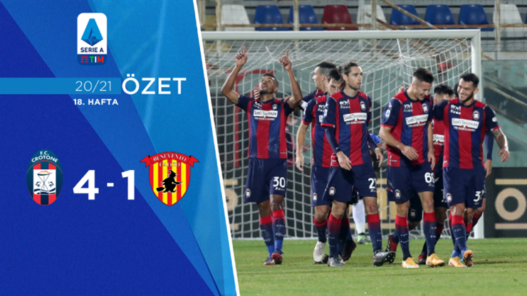 Crotone, Serie A'nın 18.haftasında konuk ettiği Benevento'yu 4-1 mağlup etti. Crotone bu sonuçla puanını 12'ye çıkarırken, Benevento ise 21 puanda kaldı.