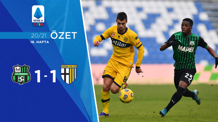 Sassuolo, Serie A'nın 18. haftasında konuk ettiği Parma ile 1-1 berabere kaldı. Sassuolo  bu sonuçla puanını 30'a, Parma 13'e çıkardı.