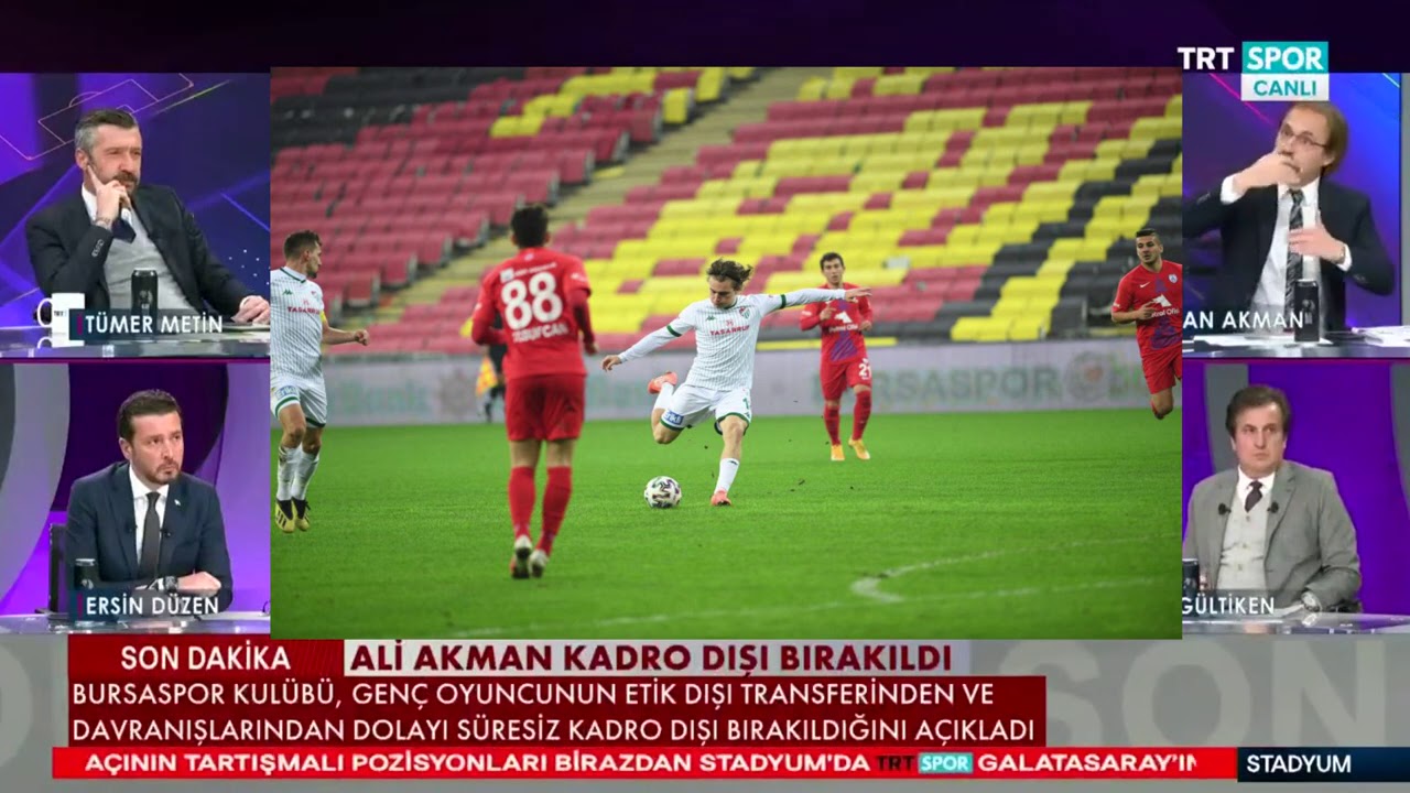 Stadyum yorumcuları, Bursaspor'da kadro dışı bırakılan Ali Akman'ın durumunu değerlendirdi.